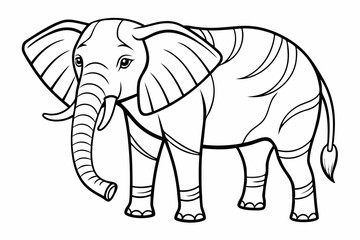 coloring page line art the elepent black vector