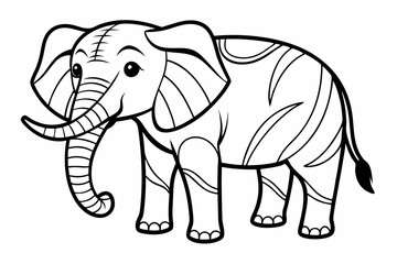 Fototapeta premium coloring page line art the elepent black vector