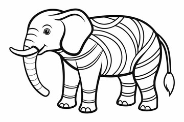 coloring page line art the elepent black vector