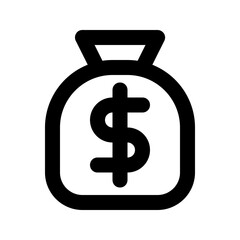 Money bag icon. Income growth, investment asset sign and symbol.