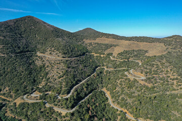 Aerial view of a regional road in Catalonia