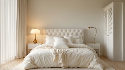 Comfortable bed featuring a soft mattress, blanket, and pillows indoors.