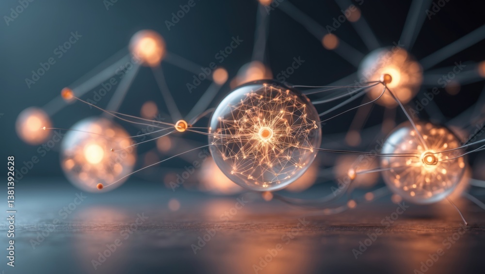 Poster Creative Data Extraction Abstract Network of Connected Nodes