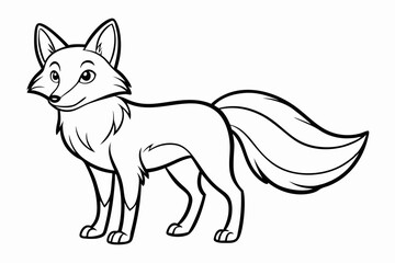 coloring page line art the fox black vector