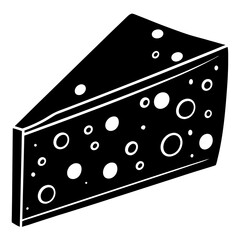 Cheese Silhouette Black Color Vector