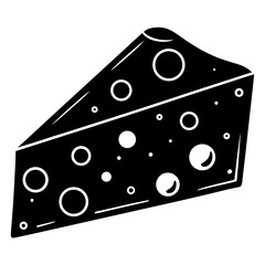 Cheese Silhouette Black Color Vector