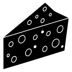 Cheese Silhouette Black Color Vector