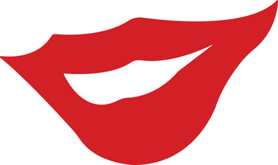 Mouth lips icon in flat woman girl lips shape design kissing Beauty concept. Trendy style isolated on transparent background