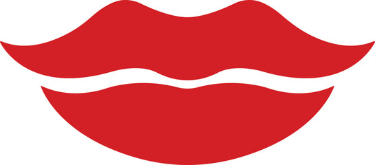 Mouth lips icon in flat woman girl lips shape design kissing Beauty concept. Trendy style isolated on transparent background