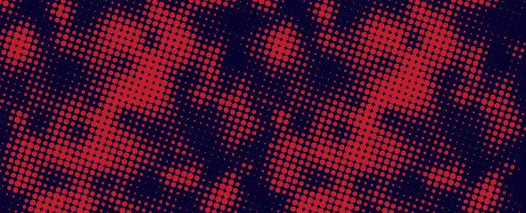 Halftone dots red and blue color pattern gradient grunge texture background. Dot pop art comic sport style vector illustration. grunge vector dots. © Khanaya