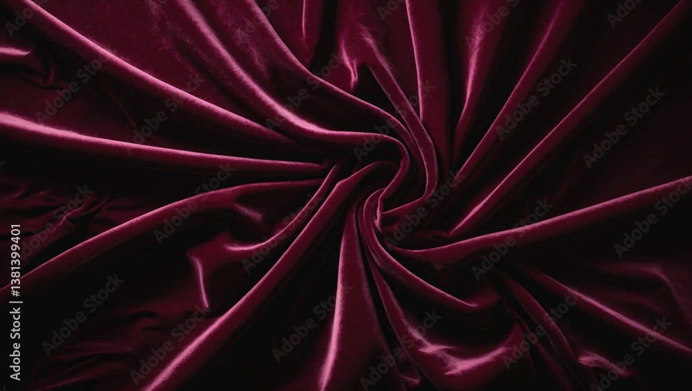 Poster Dark red velvet fabric texture utilized as a backdrop. Unoccupied fabric background of smooth and soft textile material. Space available for text.