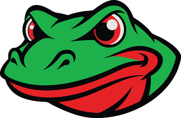 green frog with red heart Illustrator Artwork