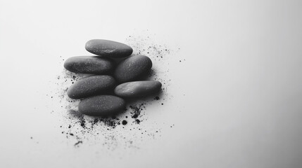 Zen stones on white background