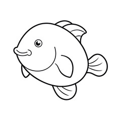 Abstract Sunfish outline Vector Graphic

