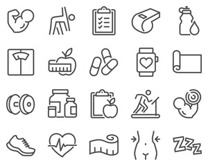 Line Fitness Icons