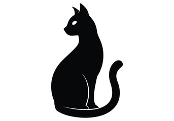 house living cat silhouette isolated on white background