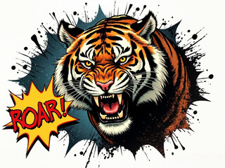 comic style tiger head vector