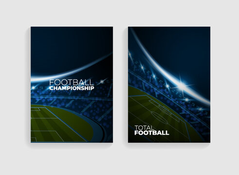 modern football stadium poster, cover, flyer, screen template for wallpaper, business, social media