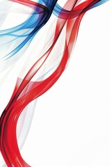Naklejka premium Abstract Dynamic Red, White, and Blue Wave Pattern with Glowing Neon Effects for Modern Ads