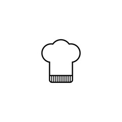 Chef hat icon. Cooking symbol vector. Kitchen headwear shape. Black outline design.