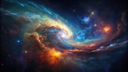 Cosmic Nebula Long Exposure Photography: Illuminated Stars, Deep Space, Galaxy, Astrophotography