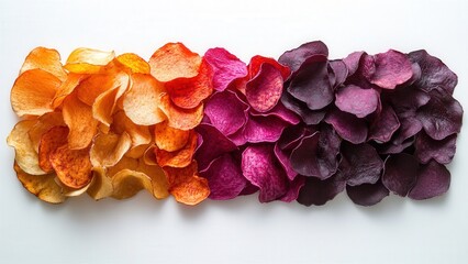 Vibrant Arrangement of Dried Flower Petals in Multiple Colors