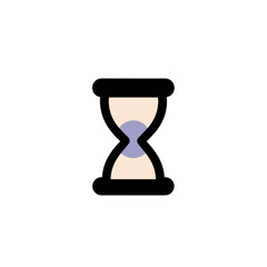 Stylized hourglass representing time in minimalistic design, creativity