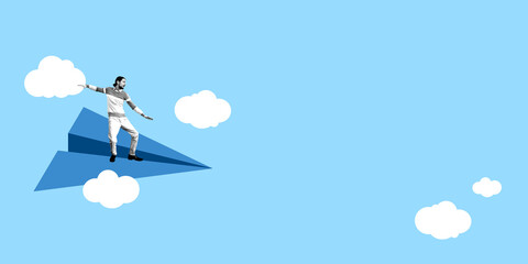 Business Concept. Abstract Creative Design. Vector Illustration. Blue Background.