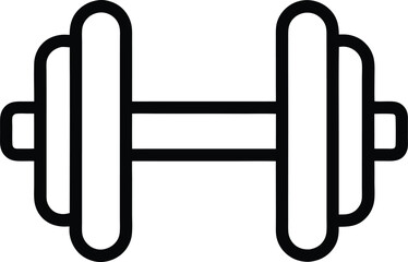 Gym dumbbell outline icon. vector illustration
