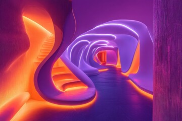 Futuristic Digital Light Stream .