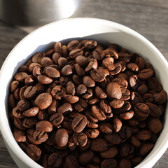coffee beans in a cup