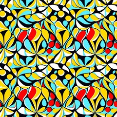 A colorful abstract pattern on a black background.