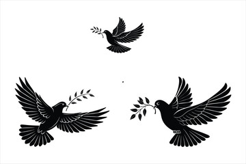 Obraz premium a-flying-dove-with-its-wings shilhouette