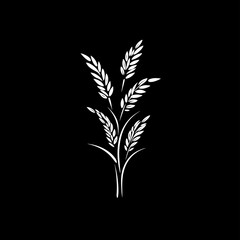 Organic paddy rice. premium product banner logo. Organic 100%. Rice stalk sign for farm market. Vector illustration