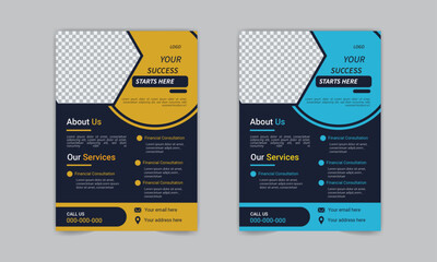 Minimalist a bundle of 5 templates of a4 flyer, Flyer template layout design. business flyer, brochure, magazine or flier mockup in bright colors. perfect for creative professional business. 