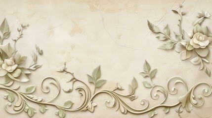 Elegant Vintage Birthday Card Design with Floral Swirls and Aged Paper Texture for Timeless Celebrations