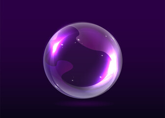 Colorful soap bubbles on a transparent background. Bright, dreamy bubbles with a rainbow gradient effect. Realistic soap bubble element vector set. Vector