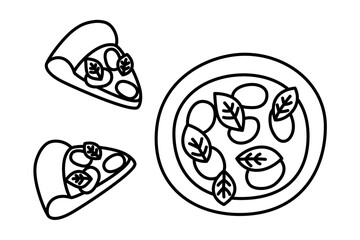 ピザ マルゲリータ  線画