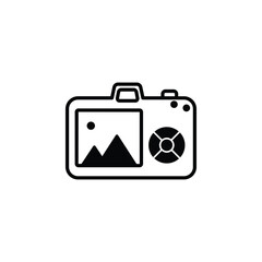 Back camera icon, representing photography, capturing moments, and high-quality image focus.