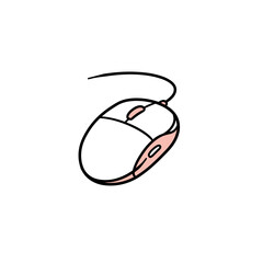 Computer mouse illustration in minimalistic style with pastel colors  