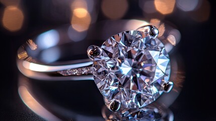 A macro view of a diamond ring, showcasing its stunning clarityf1c0