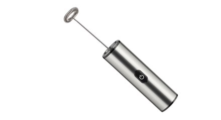 Portable Milk Frother Whisk Isolated on White Background for Coffee Preparation