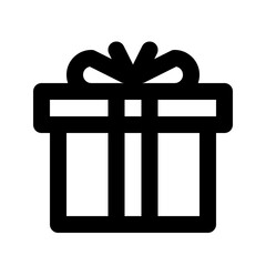 Gift box thin line icon. Customer gift isolated symbol.