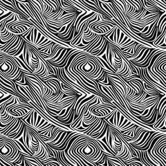 a black and white pattern with wavy lines