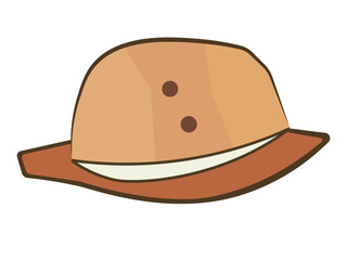 Tan and brown safari-style hat