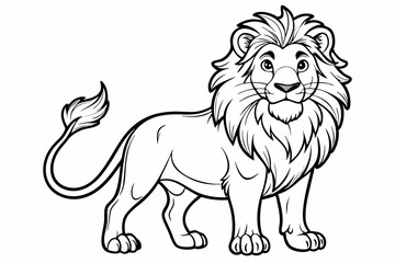 coloring page line art the king lion black vector