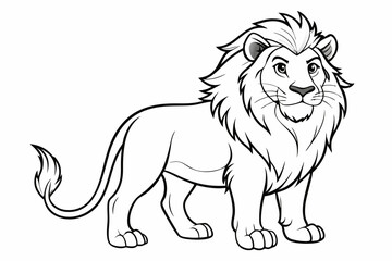 coloring page line art the king lion black vector