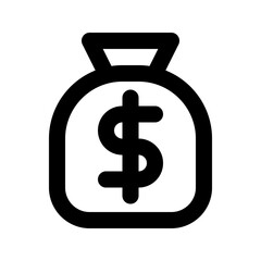 Money bag icon. Income growth, investment asset sign and symbol.