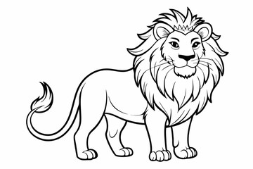 coloring page line art the king lion black vector