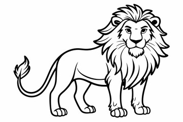 coloring page line art the king lion black vector